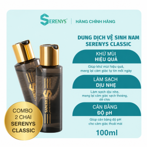Combo 2 chai dung dịch vệ sinh nam Serenys Classic 100ml - làm sạch và khử mùi vùng kín